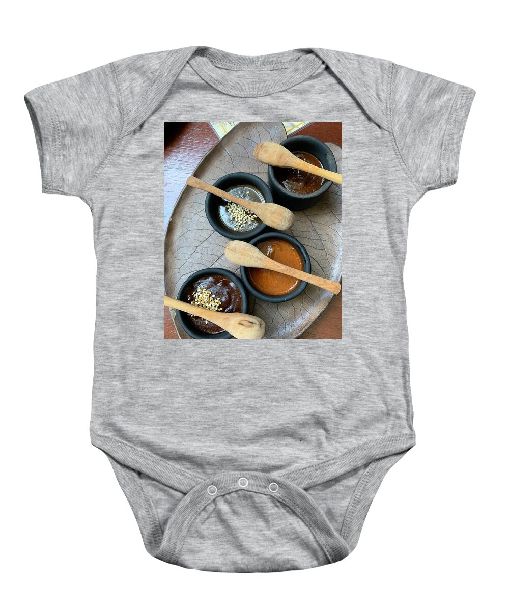 Oaxacan Baby Onesie featuring the photograph Oaxacan Mole Samples by Matthew Bamberg
