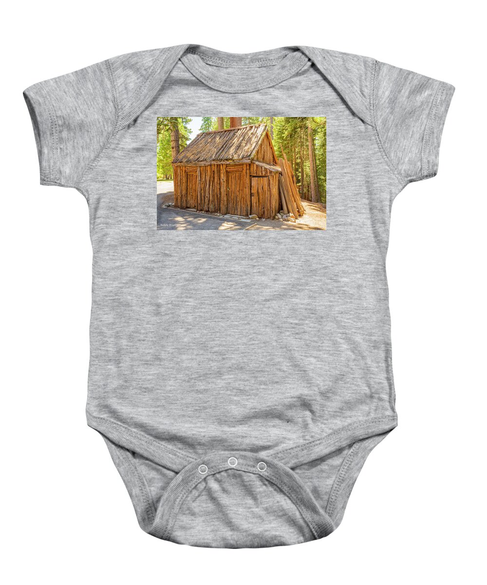 Shed Baby Onesie featuring the photograph Old Wooden Shed by Randy Bradley