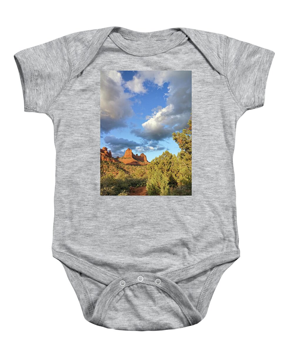 Sedona Baby Onesie featuring the photograph On the Trail by Leda Robertson