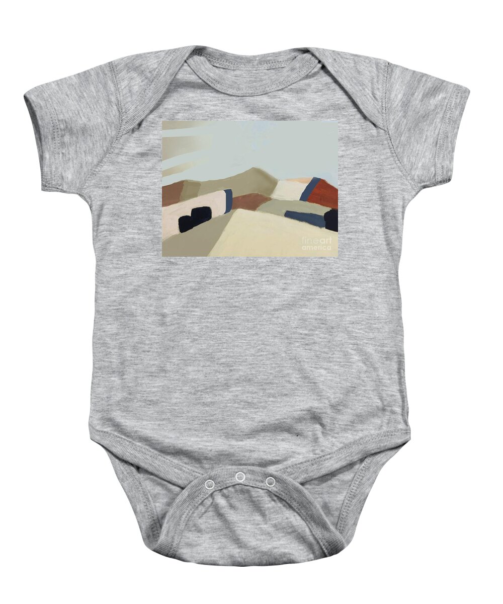 Road Baby Onesie featuring the painting Open road - abstract landscape by Vesna Antic