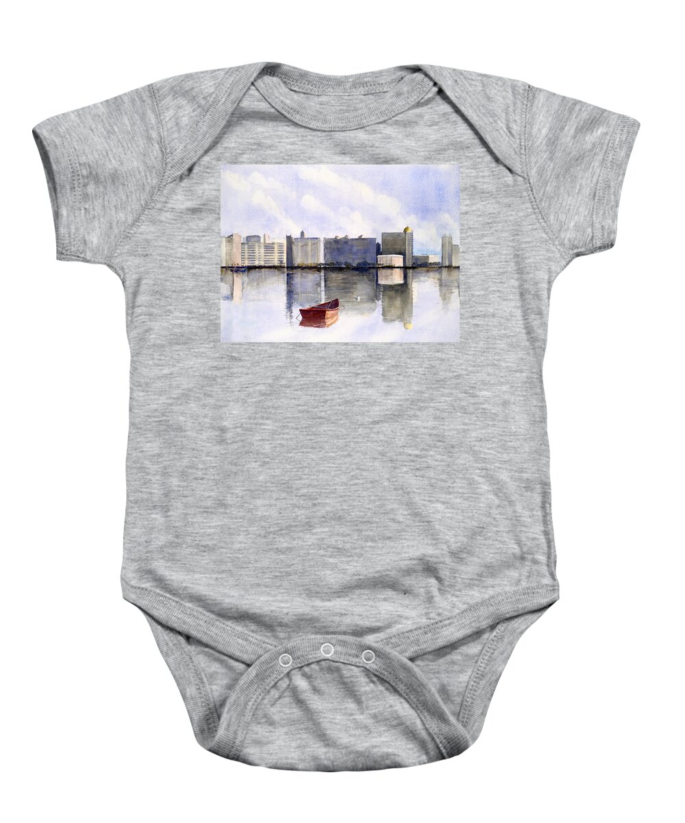 Sarasota Baby Onesie featuring the painting Orange Dory by John Glass