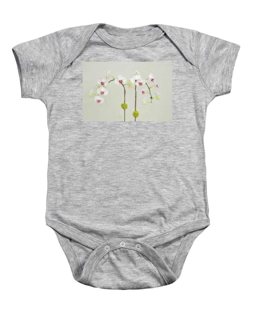 Orchid Baby Onesie featuring the digital art Orchids in Bloom by Gaby Ethington
