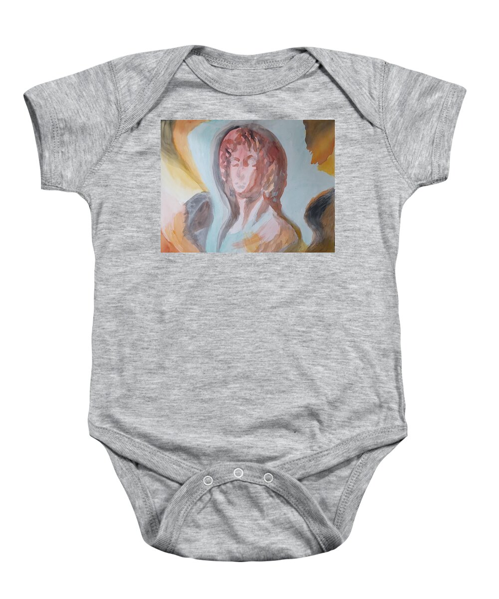 Classical Greek Sculpture Baby Onesie featuring the painting Original Identity by Enrico Garff