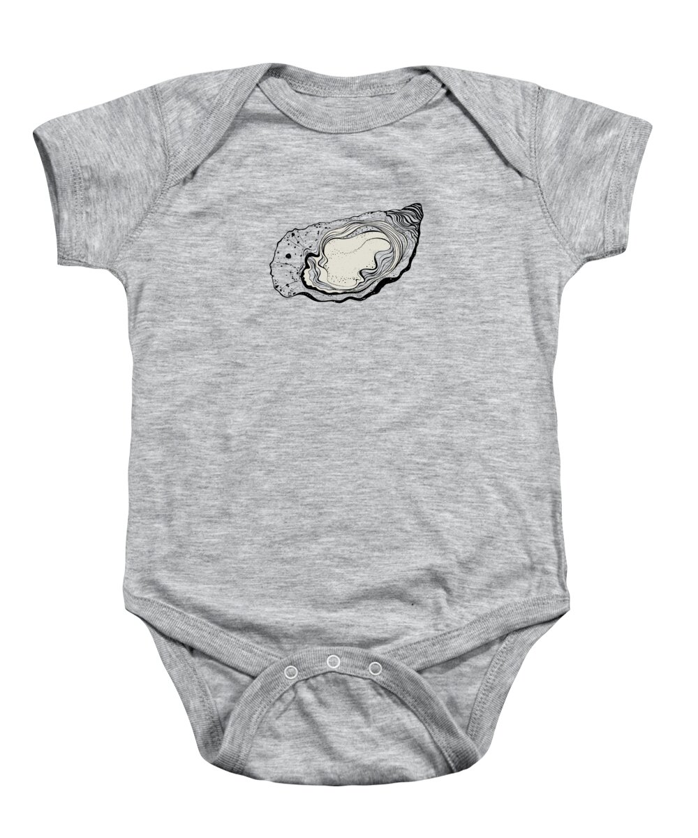 Animal Baby Onesie featuring the painting Oyster White by Tony Rubino