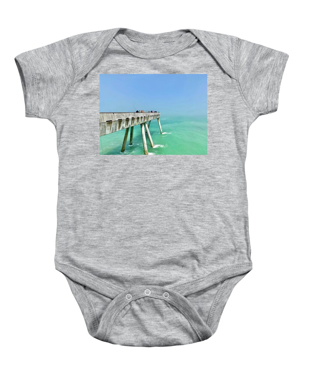  Baby Onesie featuring the photograph Pacifca Pier- landscape crop by Julie Gebhardt