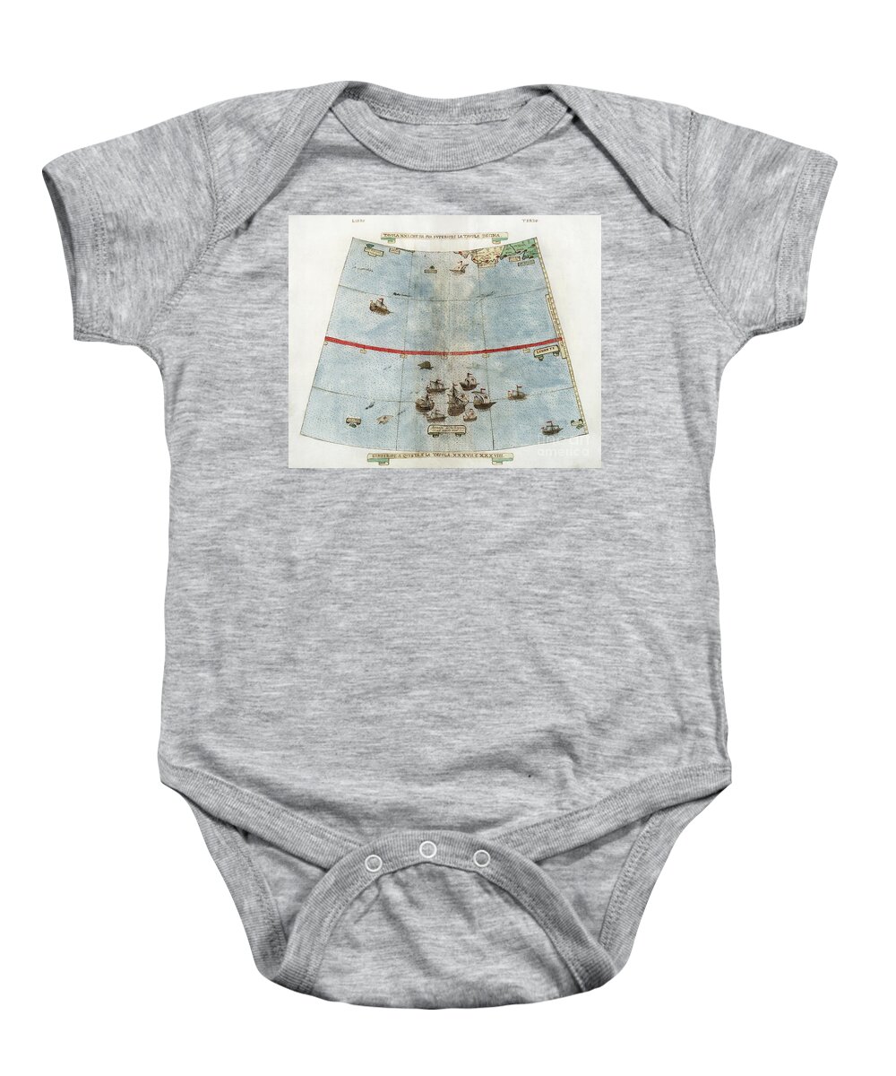 1587 Baby Onesie featuring the drawing Pacific Ocean, 1587 by Urbano Monti
