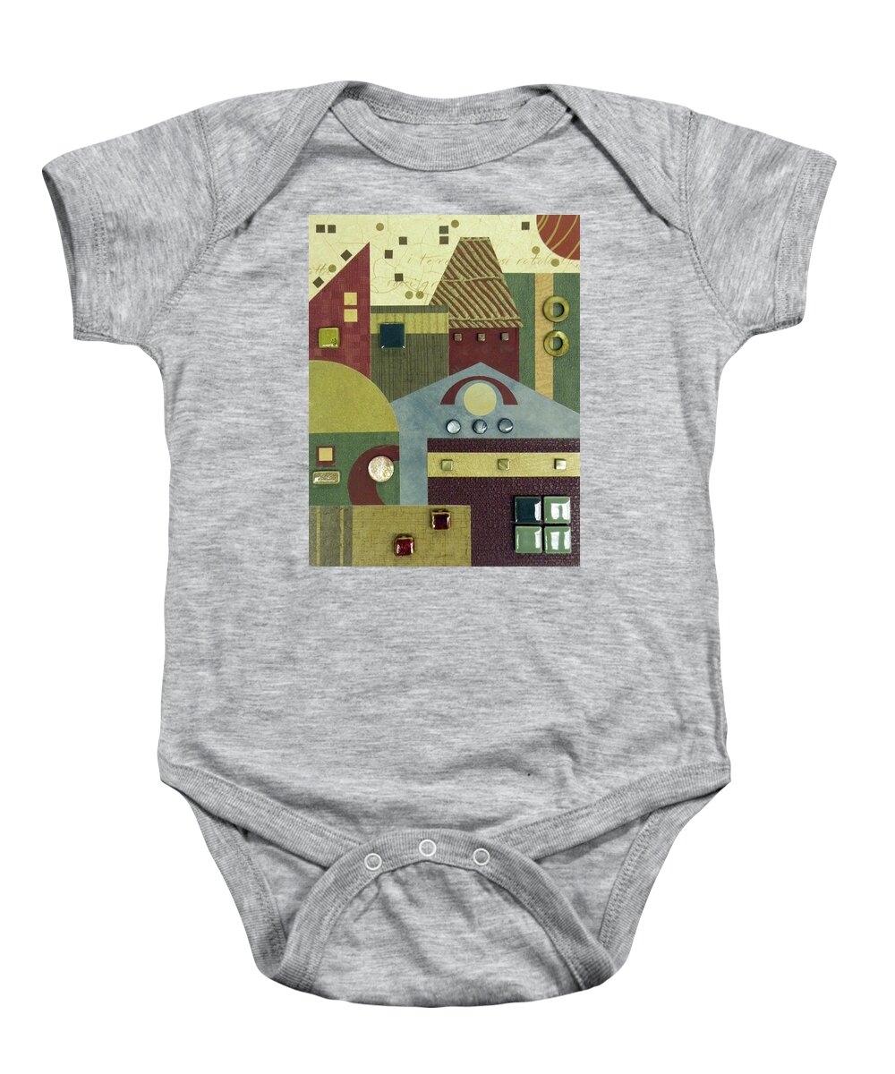 Mixed-media Baby Onesie featuring the mixed media Paint the Town by MaryJo Clark