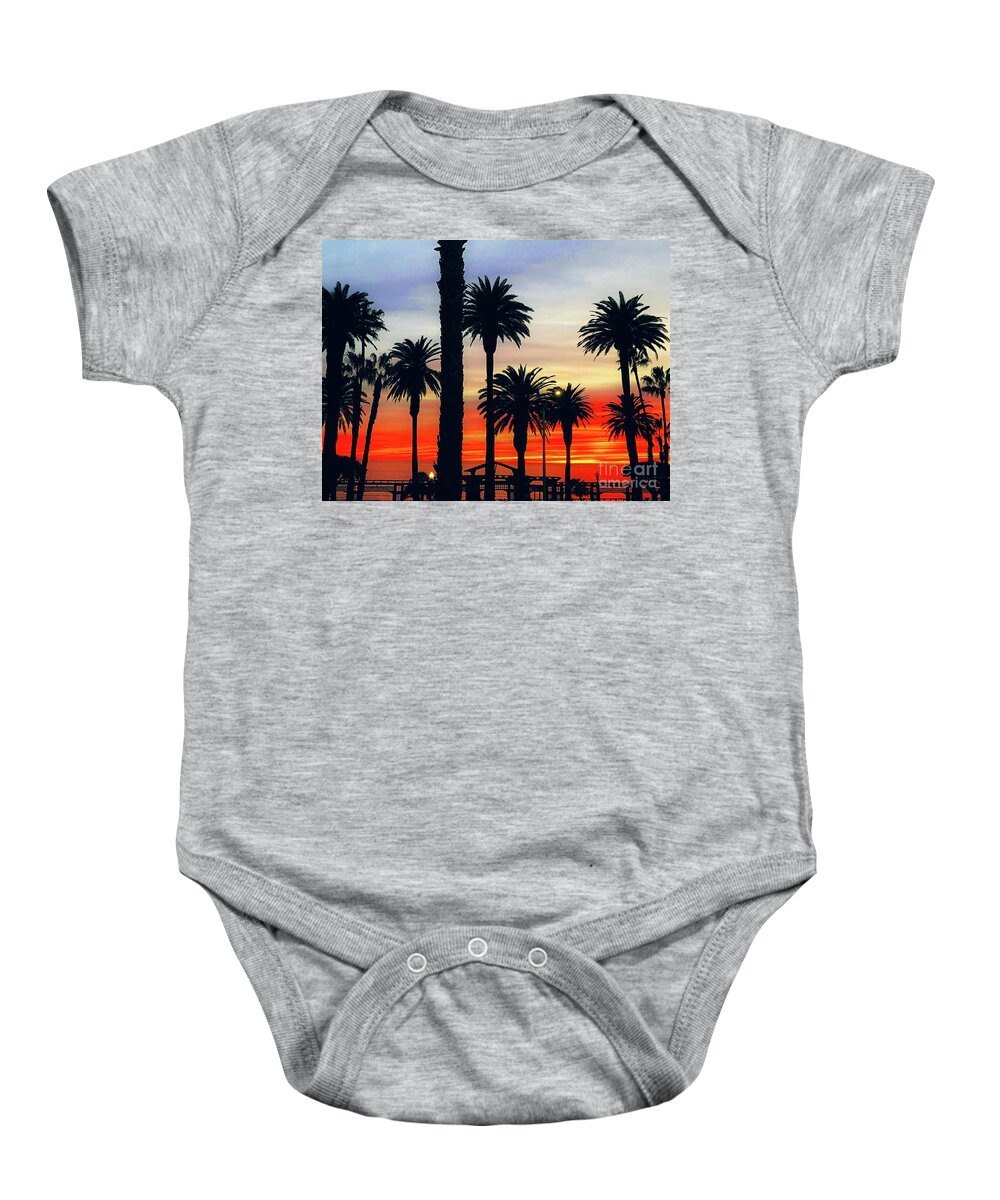 California Baby Onesie featuring the photograph Palm Sunset - No. 3 by Doc Braham