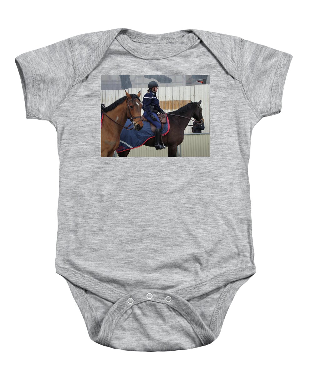 Police Baby Onesie featuring the photograph Paris Police by Roxy Rich