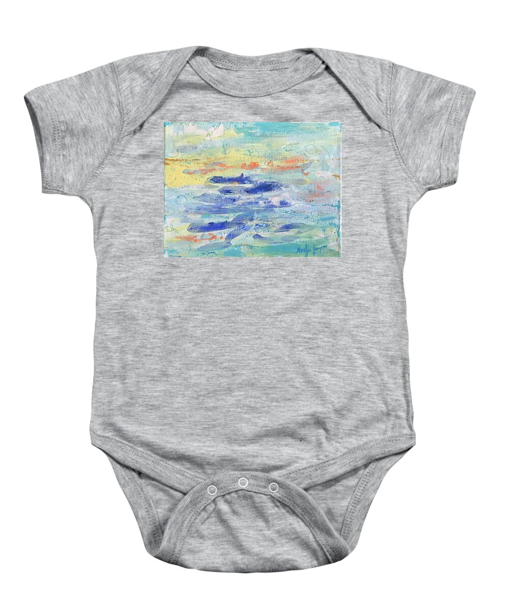 Beach Baby Onesie featuring the painting Peaceful Afternoon by Medge Jaspan