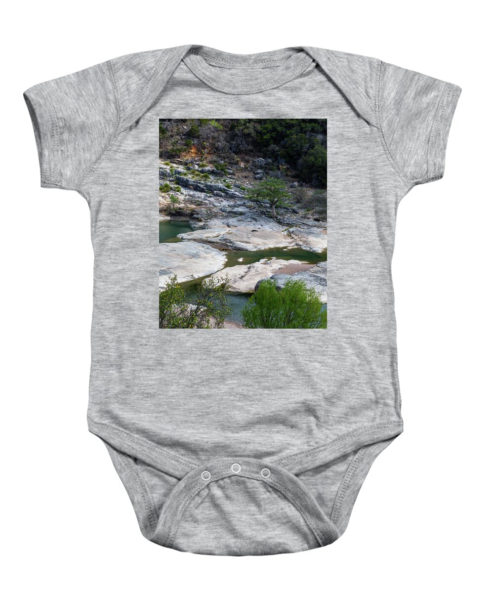 Pedernales Falls Baby Onesie featuring the photograph Pedernales Falls by Mike Schaffner