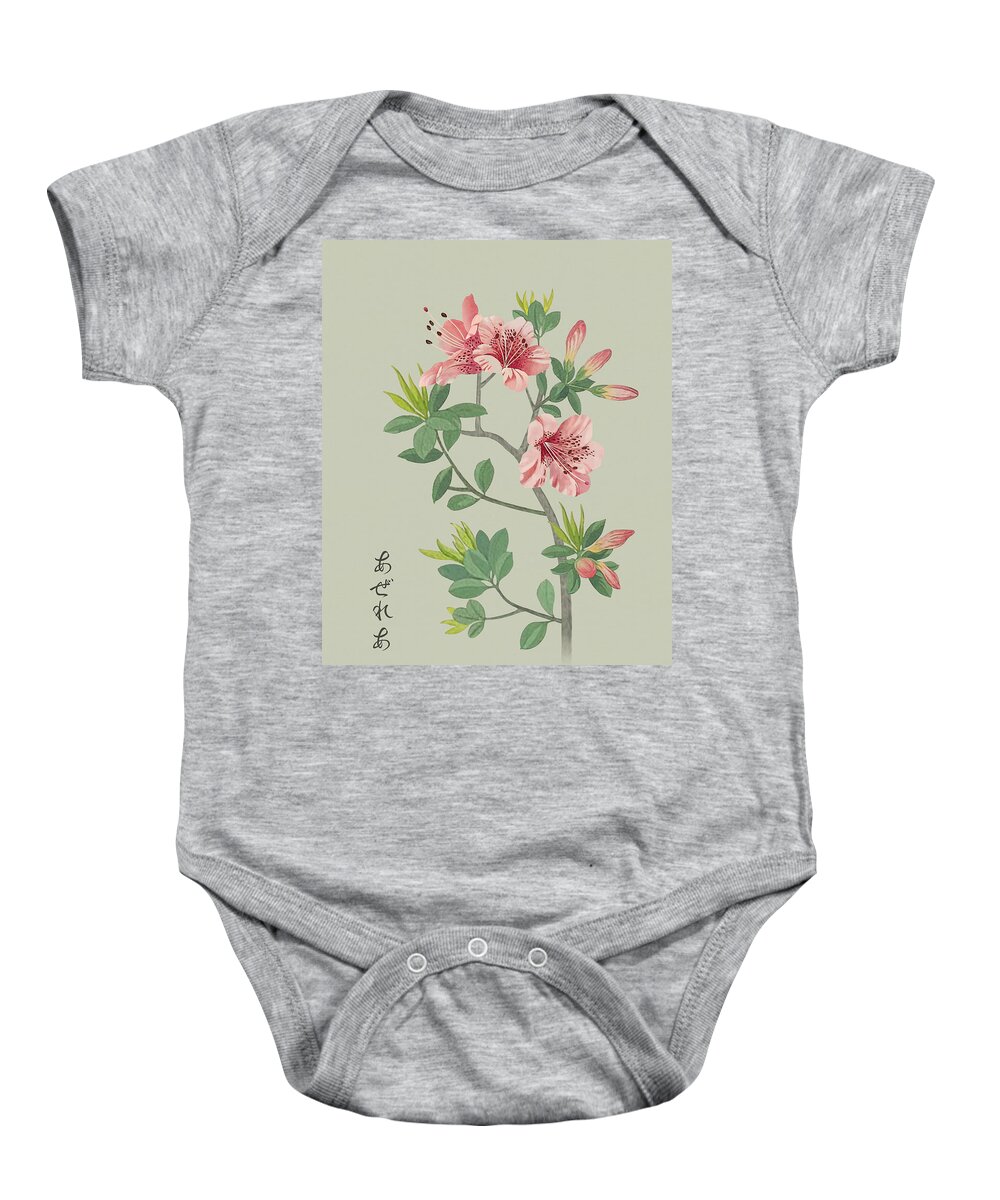 Peppermint Azalea Baby Onesie featuring the digital art Peppermint Azalea by M Spadecaller