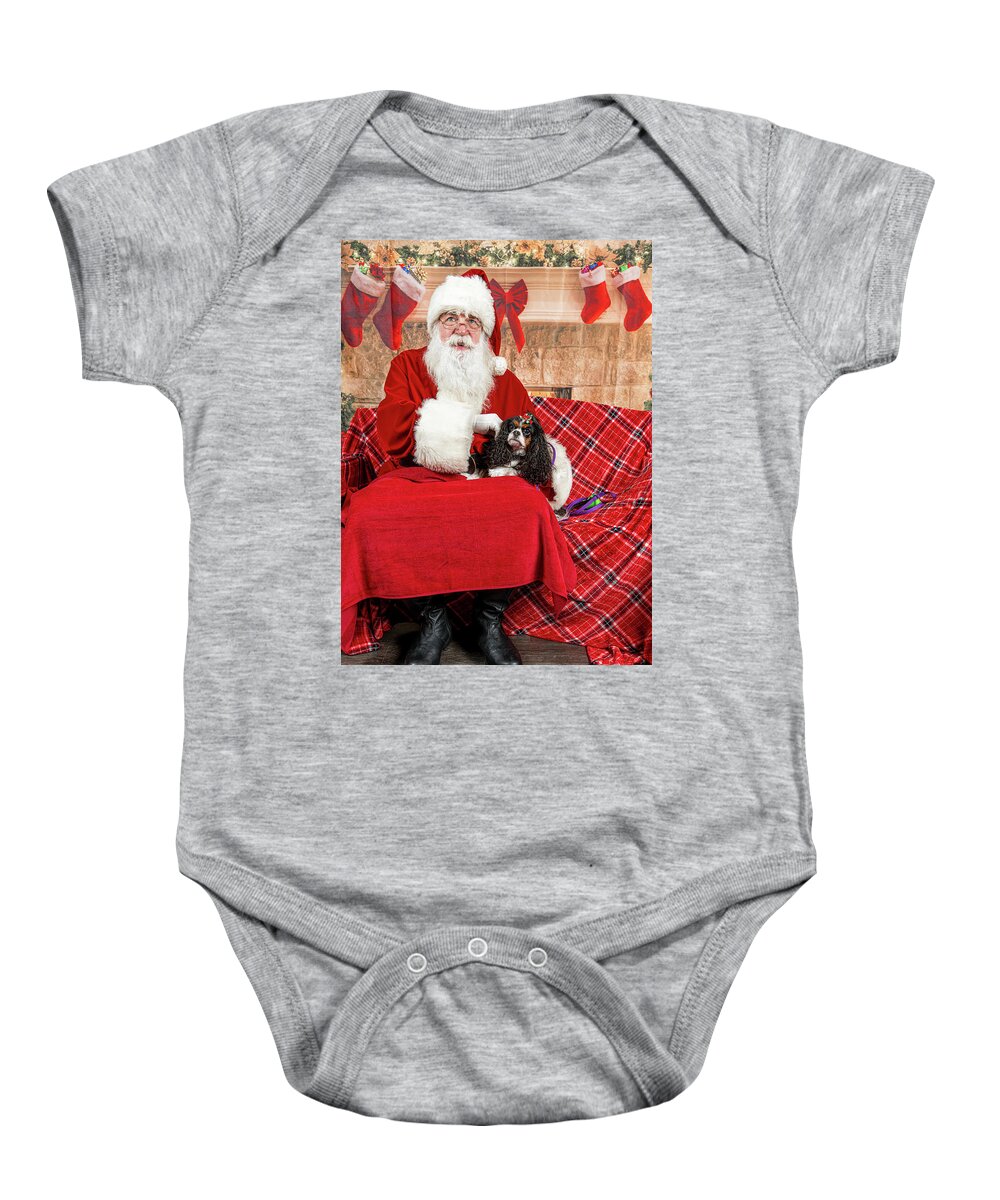 Peppermint Baby Onesie featuring the photograph Peppermint with Santa 1 by Christopher Holmes