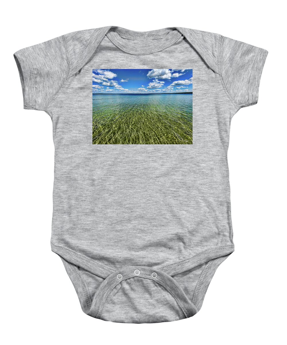 Higgins Lake Baby Onesie featuring the photograph Perfect day at Higgins lake by Joe Holley