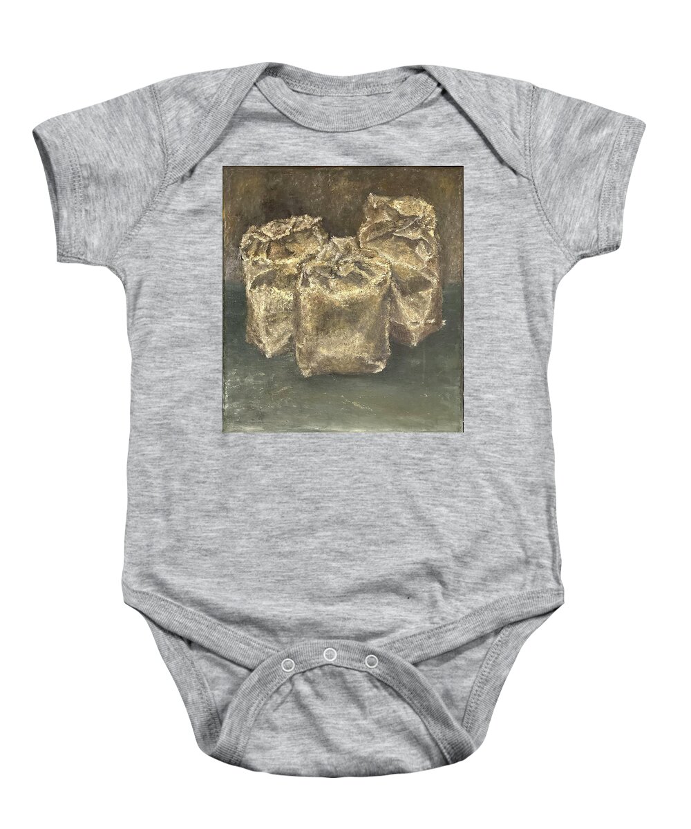 Still Life Baby Onesie featuring the painting Pigment bags by David Euler