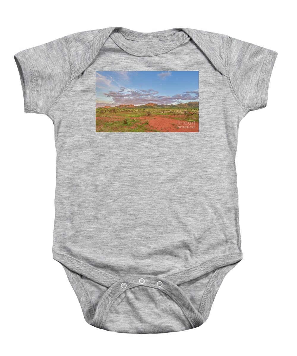 Lake Baby Onesie featuring the photograph Pilanesberg Sunset with Rhino by Brian Kamprath