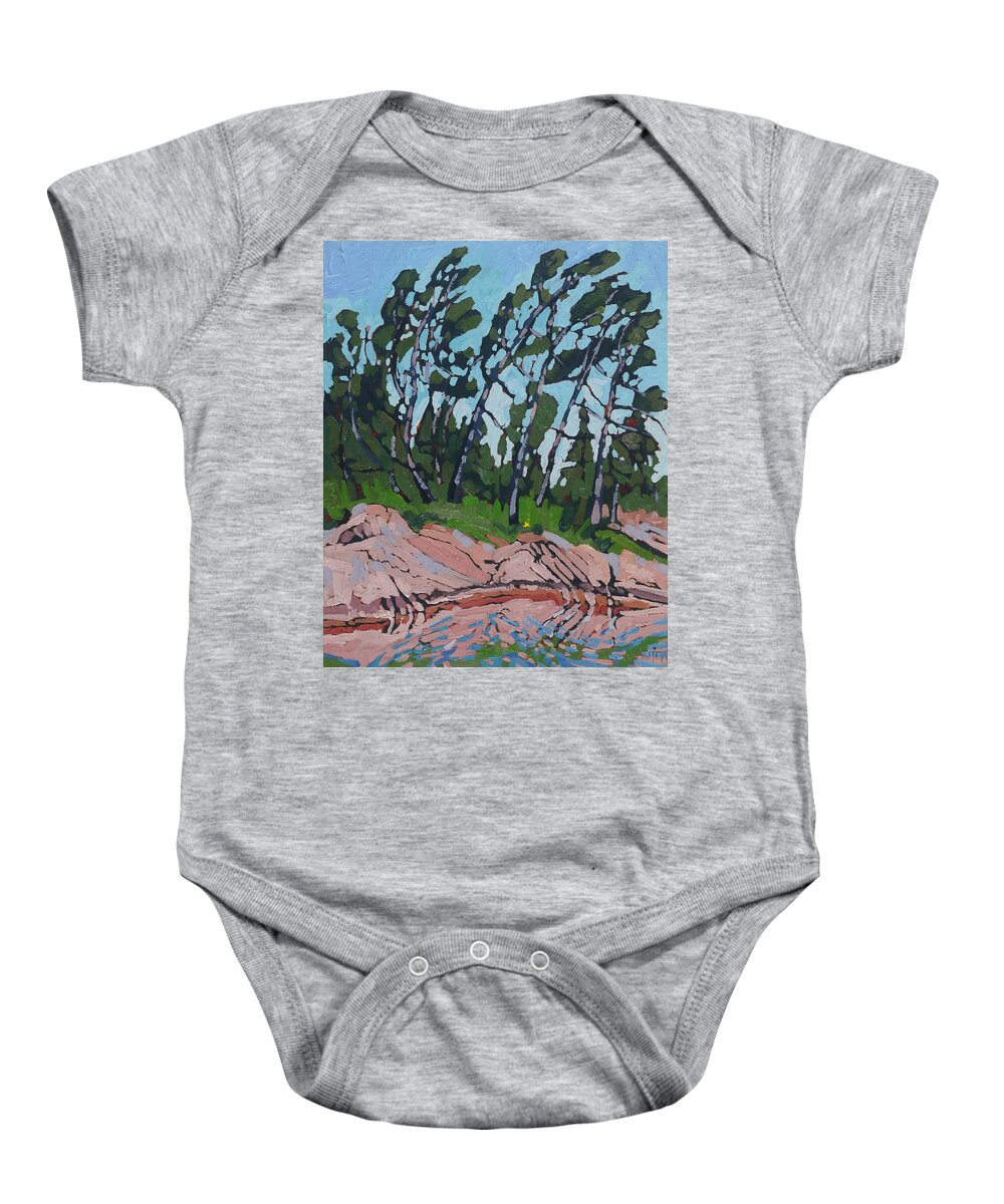 2392 Baby Onesie featuring the painting Piney Rock by Phil Chadwick