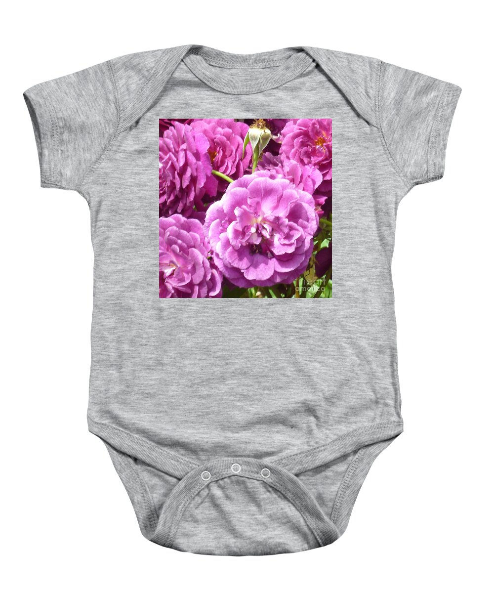 Roses Baby Onesie featuring the photograph Pink Rose by Carolyn Weltman