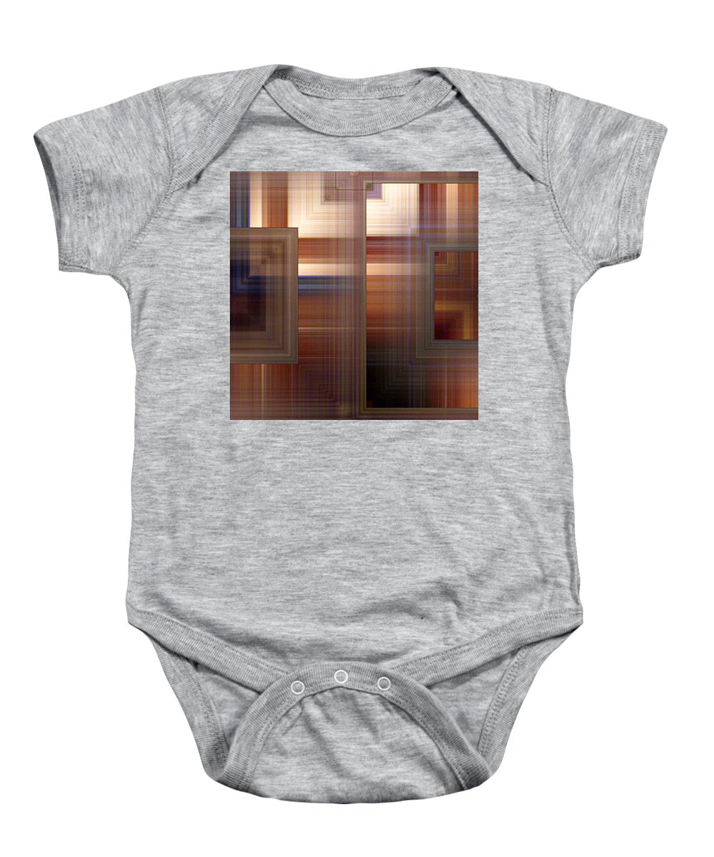 Abstract Baby Onesie featuring the painting Plaid Squared by RC DeWinter