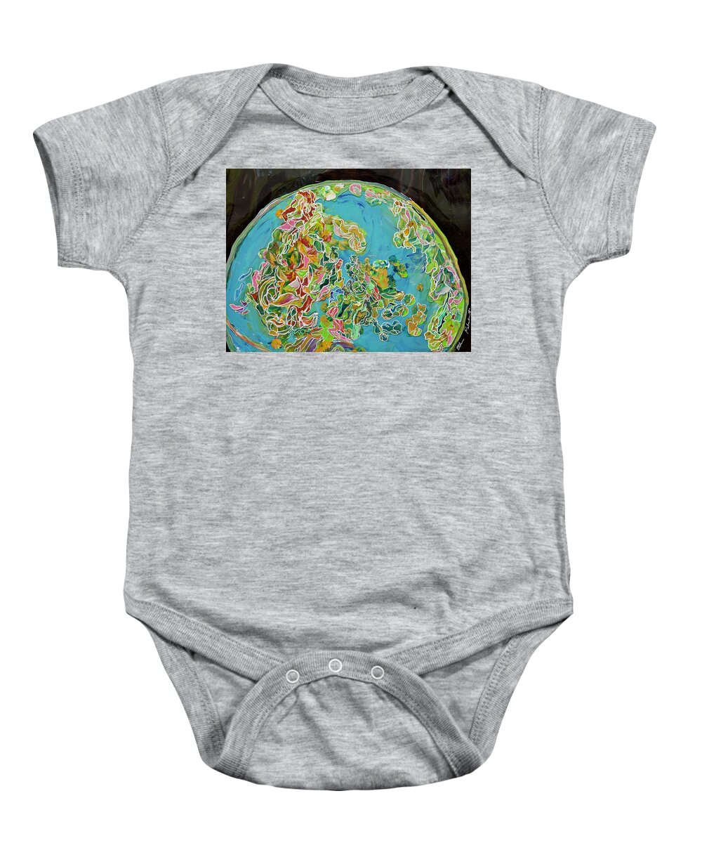 Wall Art Baby Onesie featuring the painting Planetary Variegations by Ellen Palestrant