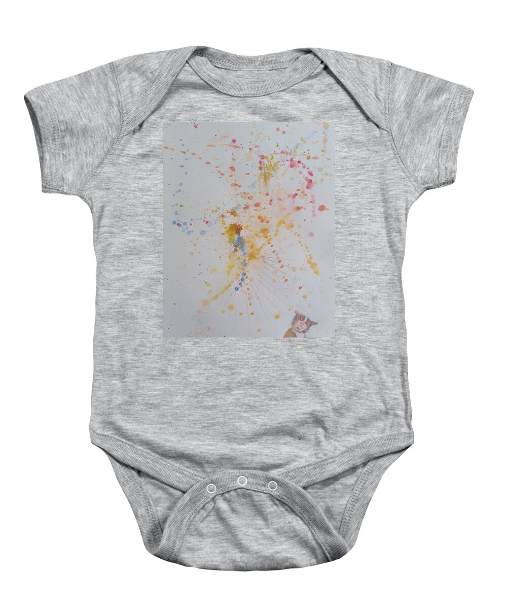 Abstract Baby Onesie featuring the painting Playing In Abstract #4 by Sukalya Chearanantana