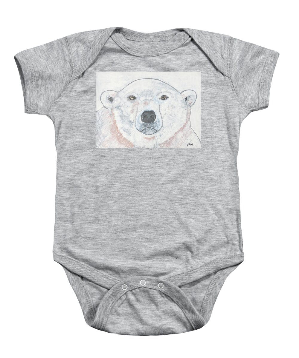  Baby Onesie featuring the painting Polar Bear by Jam Art