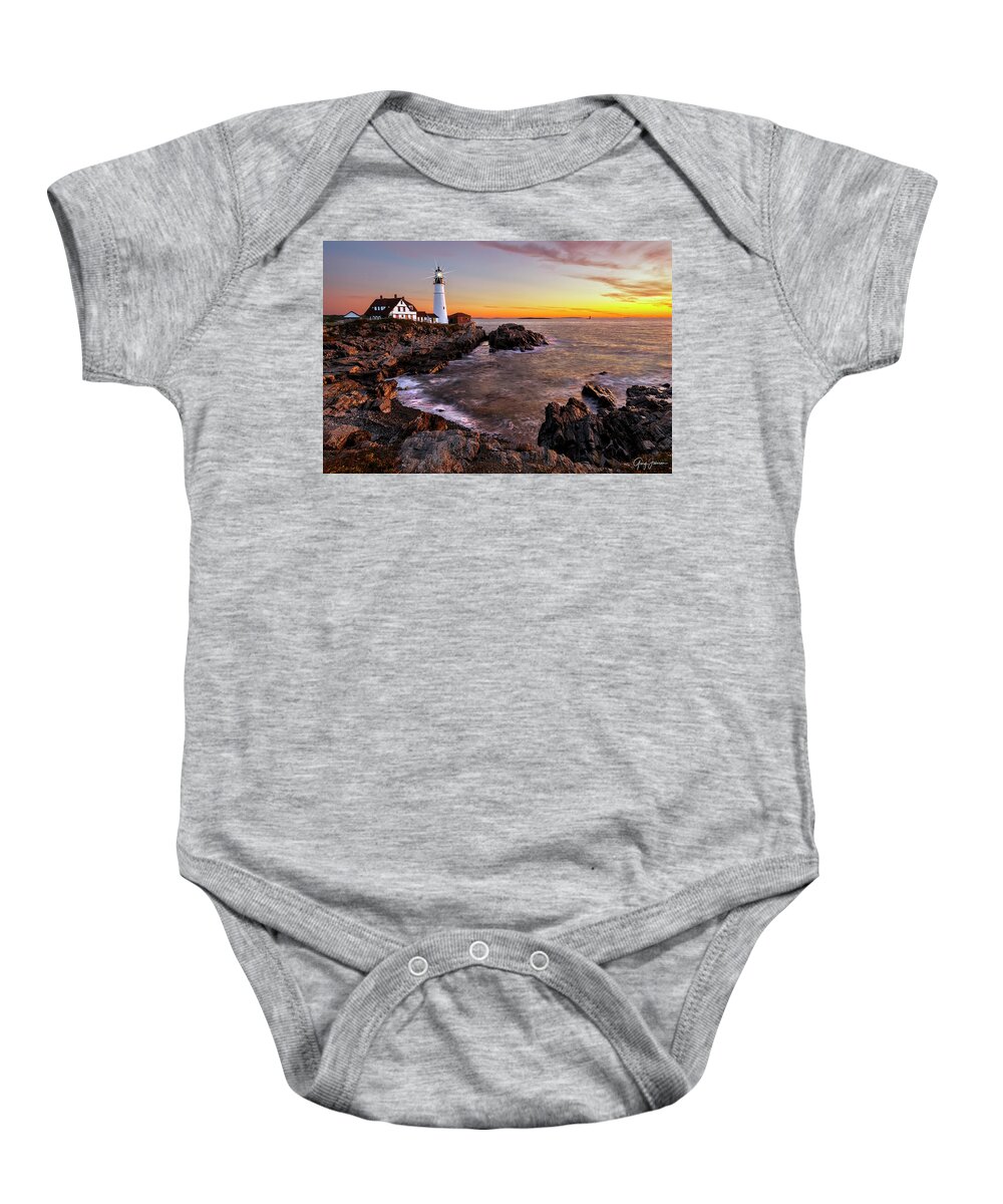 Maine Baby Onesie featuring the photograph Portland Head Lighthouse by Gary Johnson