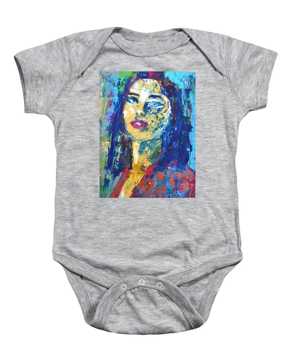  Baby Onesie featuring the painting Portrait Study 1 by Chiara Magni
