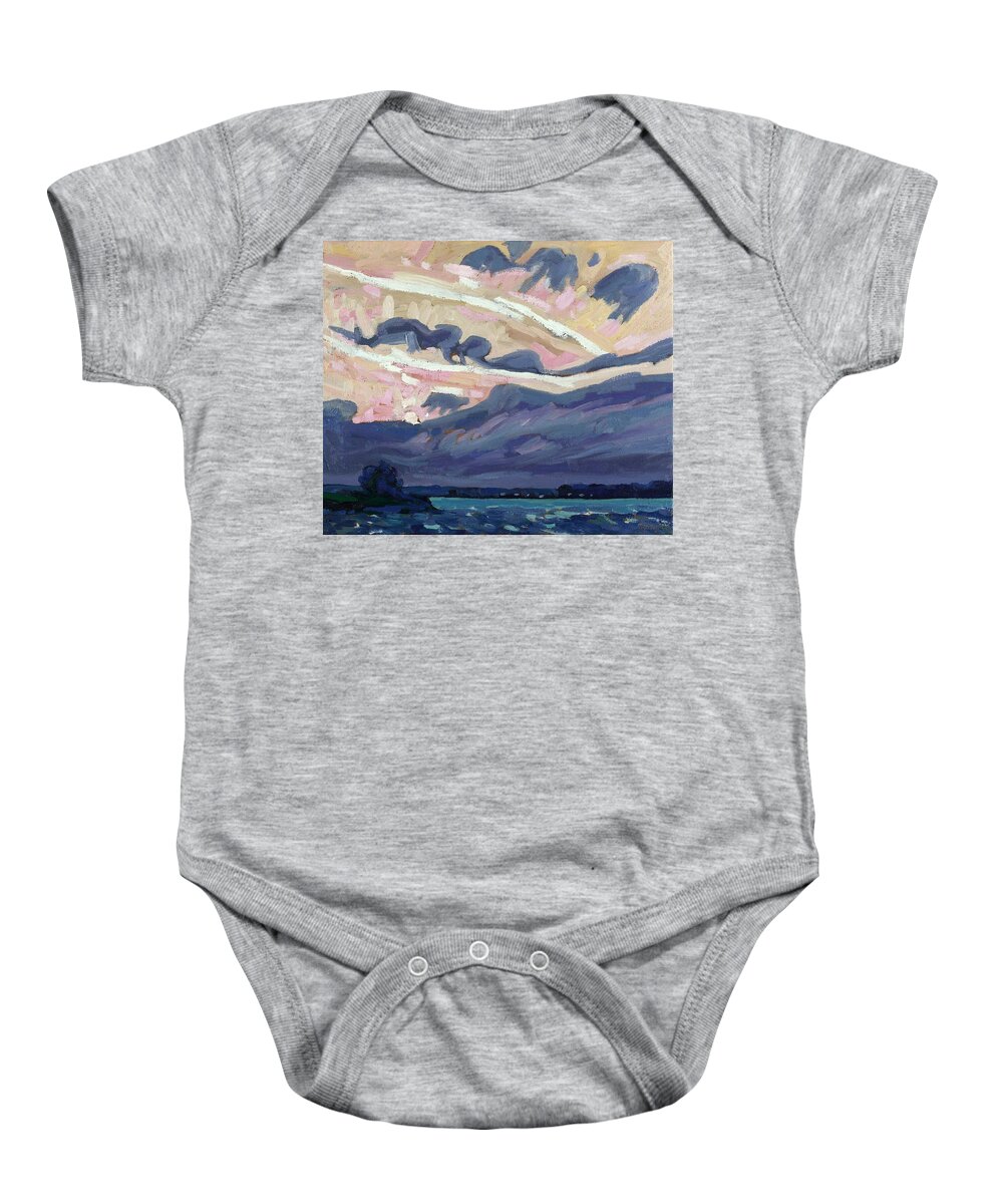 2021 Baby Onesie featuring the painting Portsmouth Sunrise Weather by Phil Chadwick