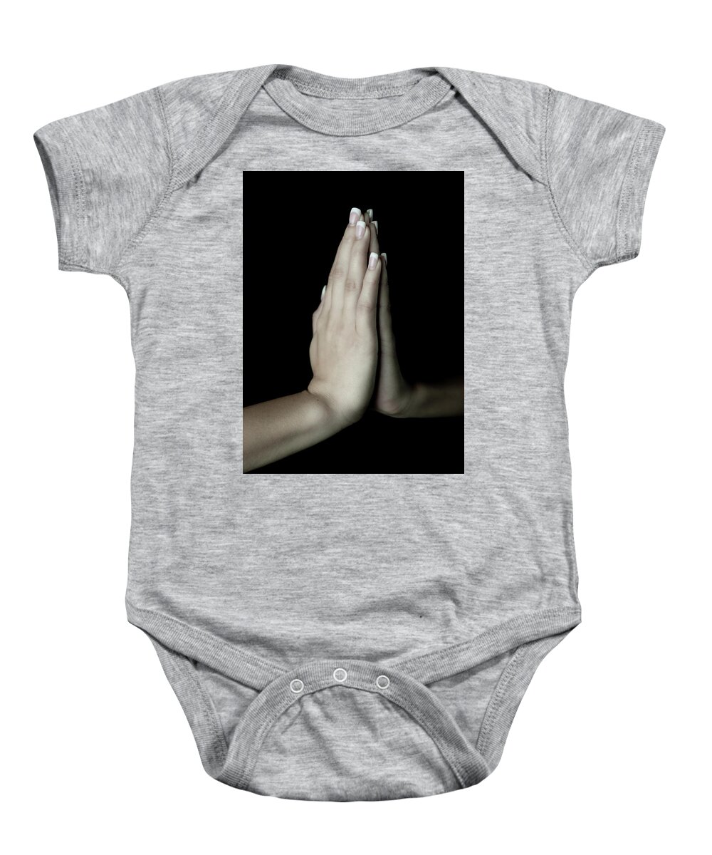 Yoga Baby Onesie featuring the photograph Prayer Hands by Marian Tagliarino