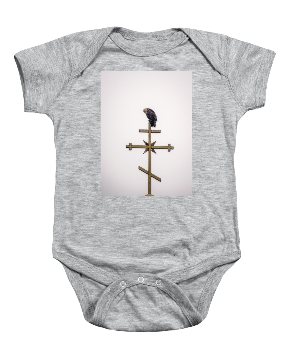 Praying Baby Onesie featuring the photograph Praying Eagle by Robert J Wagner