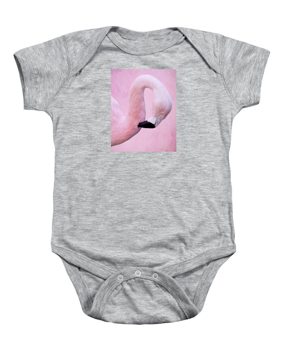 Pink Flamingo Baby Onesie featuring the photograph Pretty in Pink by Rebecca Herranen