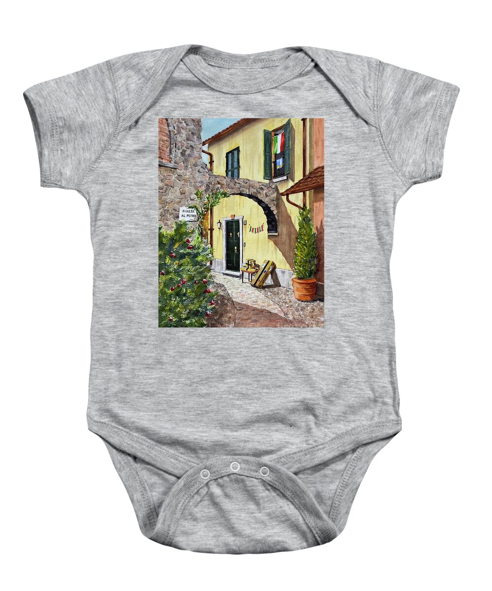 Italy Baby Onesie featuring the painting Prime Time in Bellagio by Joseph Burger