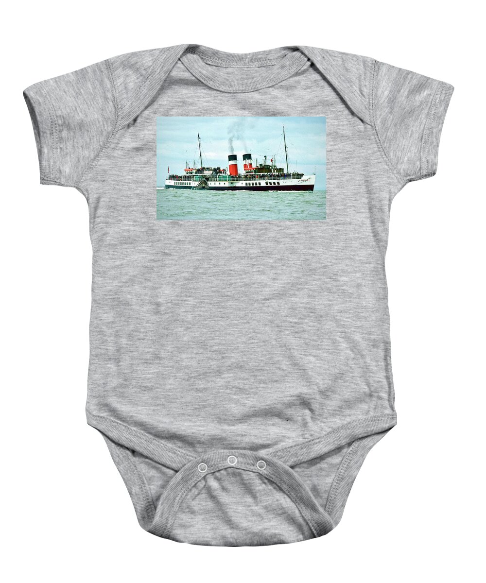  Baby Onesie featuring the photograph PS Waverley Paddle Steamer 1977 by Gordon James