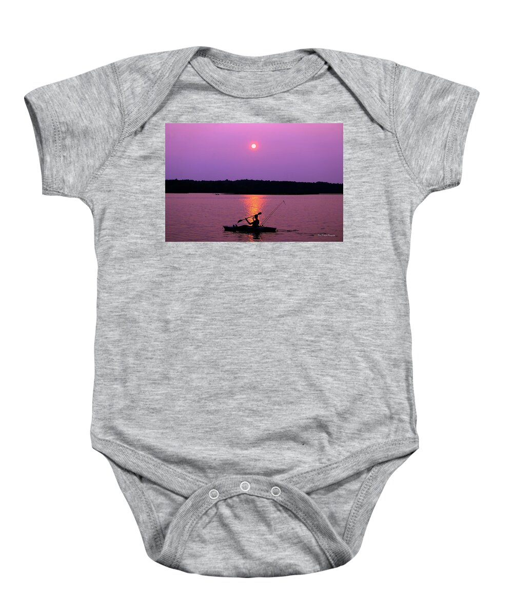 Sunset Baby Onesie featuring the photograph Purple Haze Sunset by Mary Walchuck