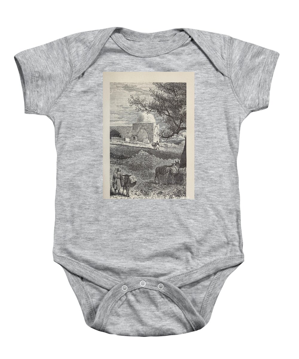 Engraving Baby Onesie featuring the drawing Rachel's Tomb l4 by Historic Illustrations