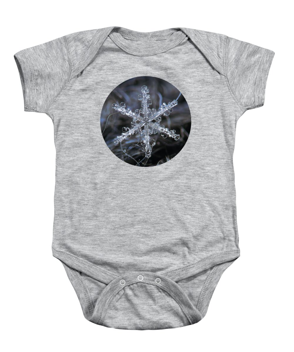 Snowflake Baby Onesie featuring the photograph Real snowflake 2021-01-12_3500-8 by Alexey Kljatov