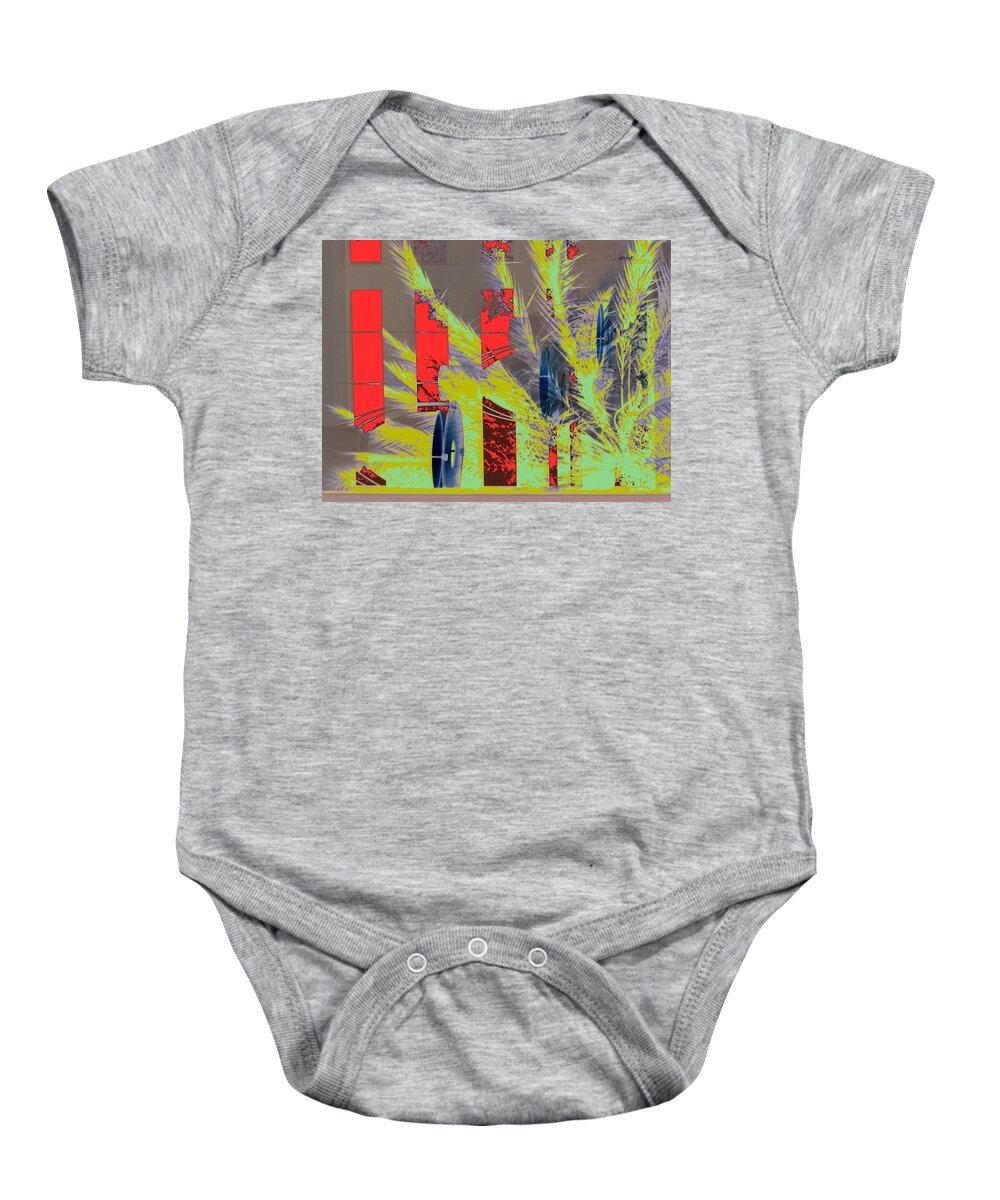 Abstract Baby Onesie featuring the digital art Reality Disrupted by T Oliver