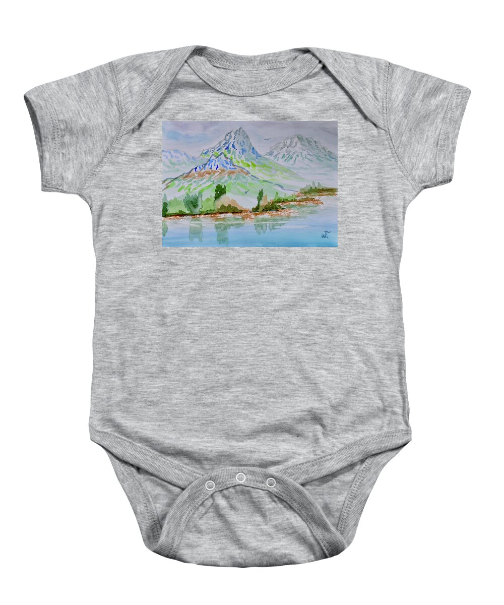 Receding Snow Baby Onesie featuring the painting Receding Snow by Warren Thompson