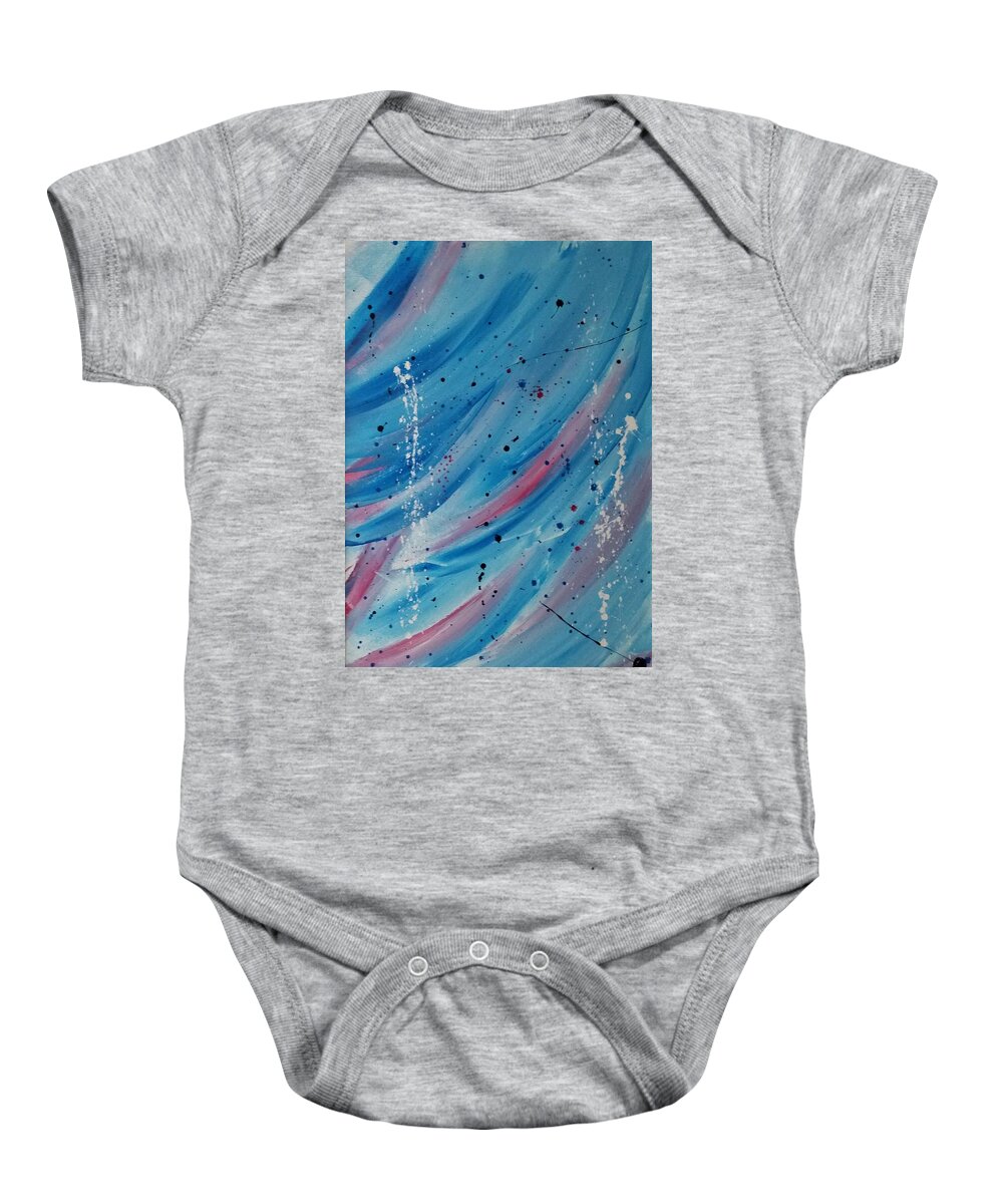 Red Baby Onesie featuring the painting Red White and You by James Adger