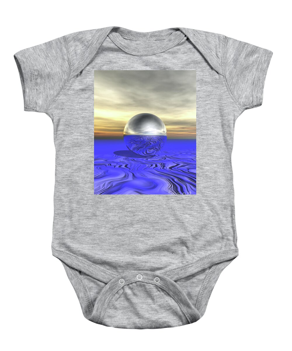 Surreal Baby Onesie featuring the digital art Reflections Around by Phil Perkins