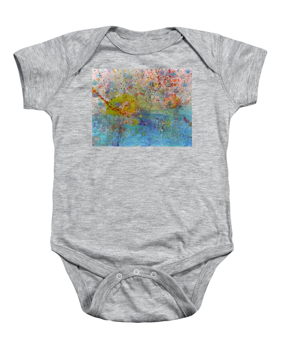 Lake Baby Onesie featuring the painting Reflections at Lake George by Phil Strang