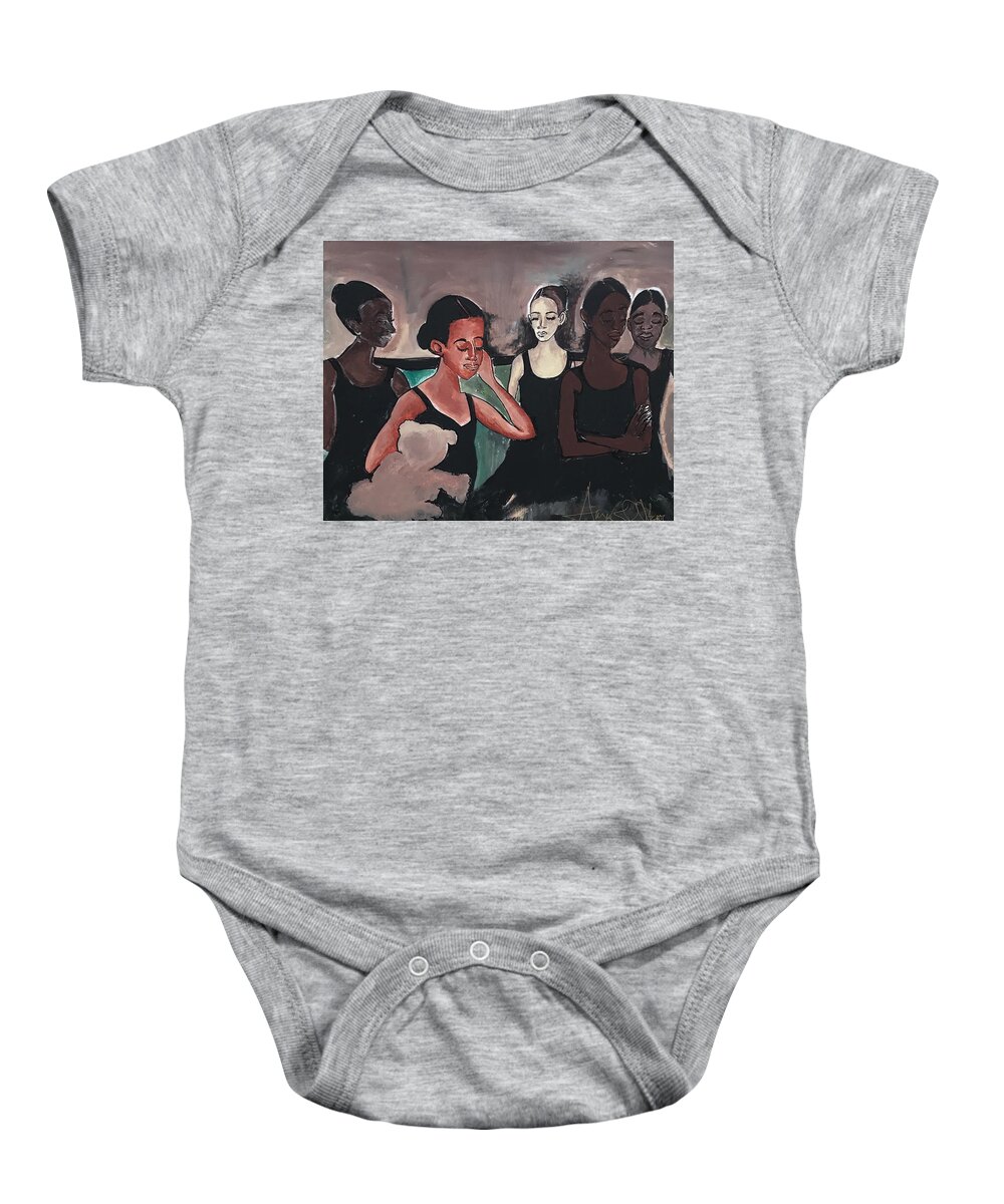  Baby Onesie featuring the painting Rehearsal  by Angie ONeal