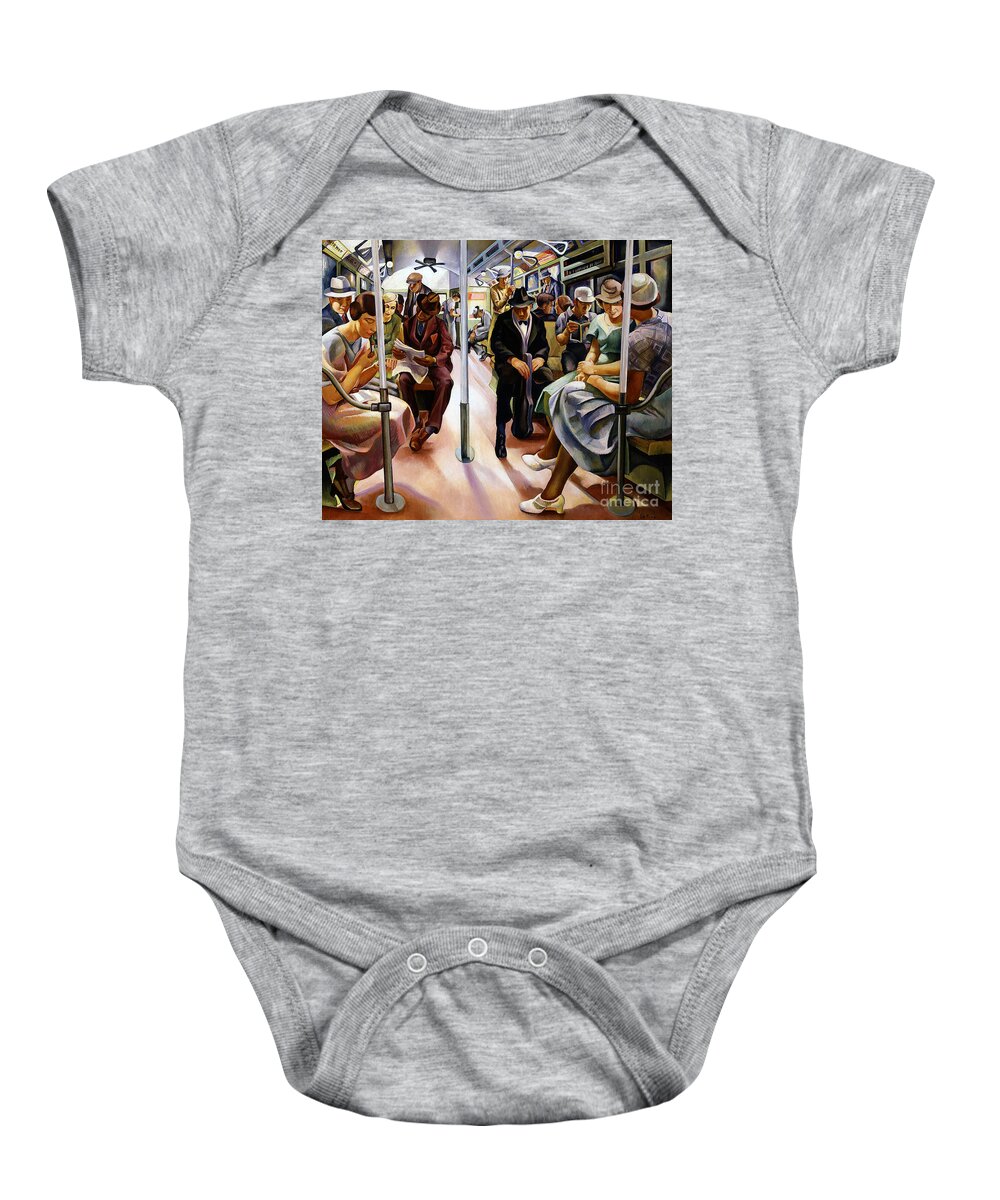Wingsdomain Baby Onesie featuring the painting Remastered Art Subway by Lily Furedi 20220128 by Lily Furedi