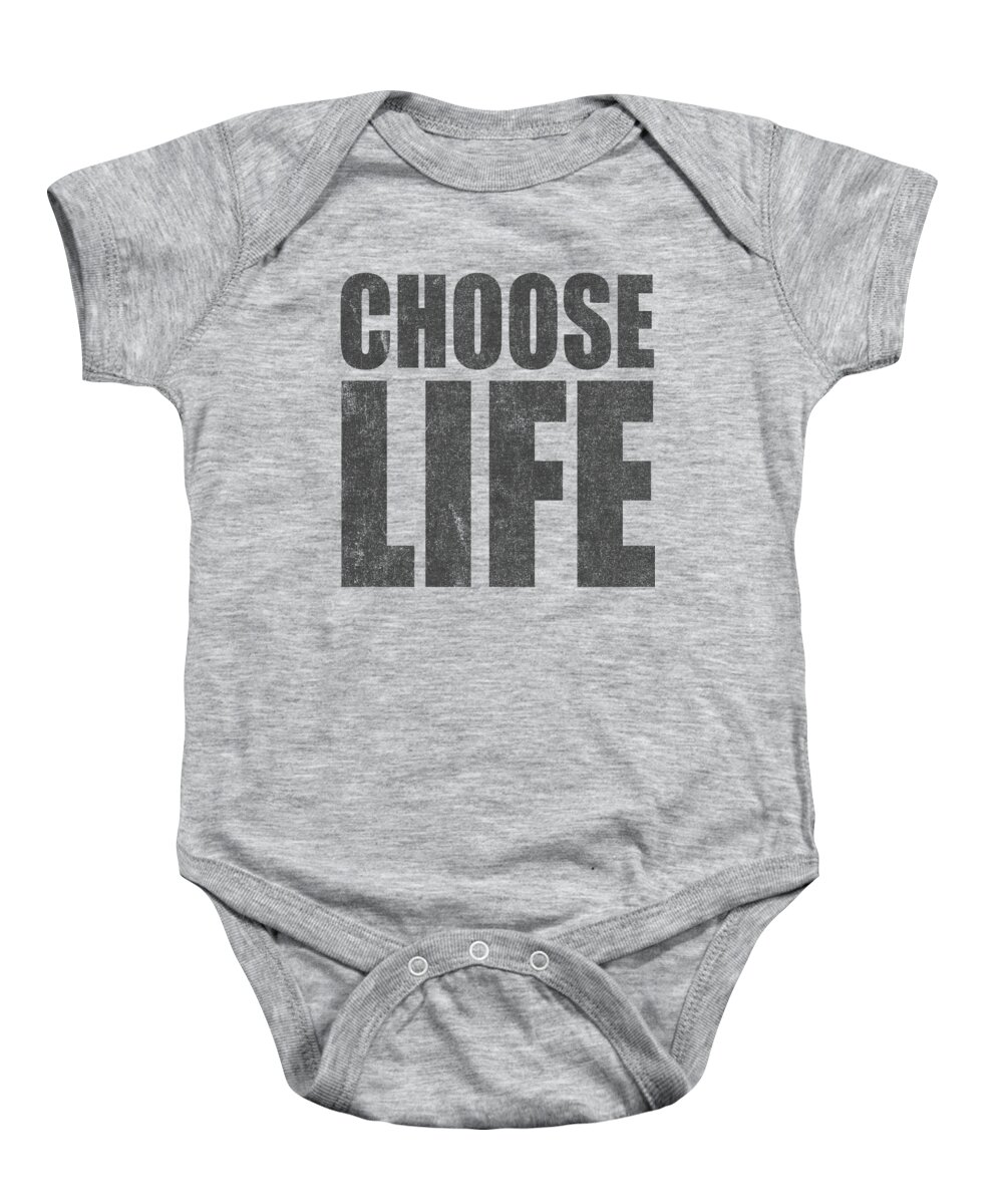 Peace Baby Onesie featuring the digital art Retro Choose Life by Flippin Sweet Gear