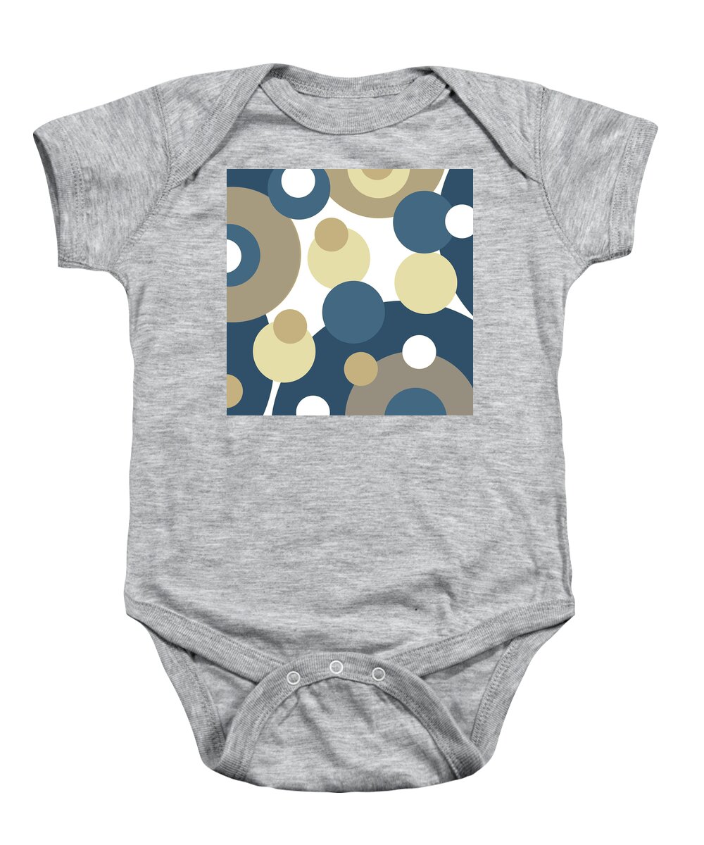 Circle Baby Onesie featuring the digital art Retro circles Pattern by Amelia Pearn