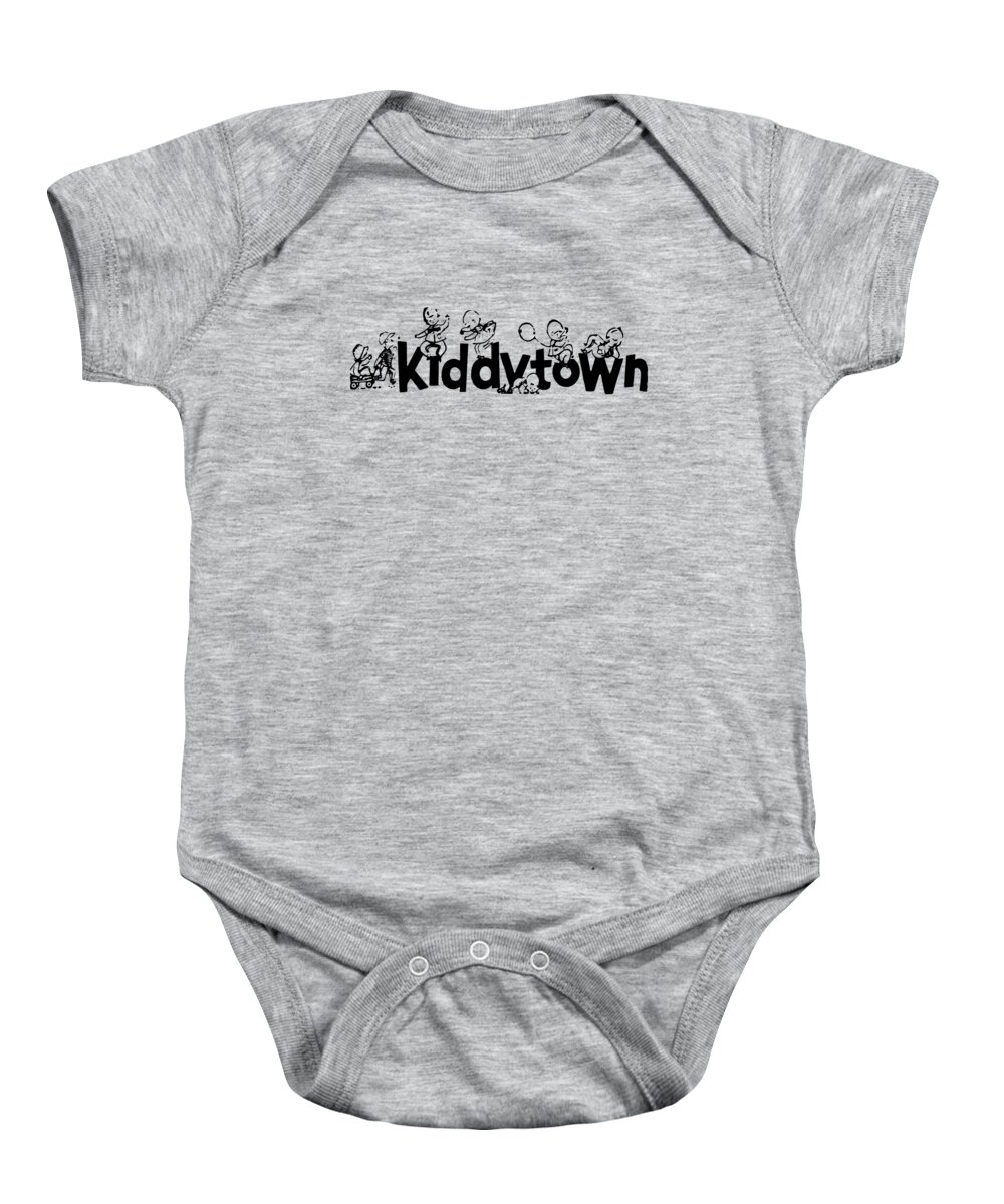 Cool Baby Onesie featuring the digital art Retro Kiddytown Norwalk Connecticut Toy Store by Flippin Sweet Gear