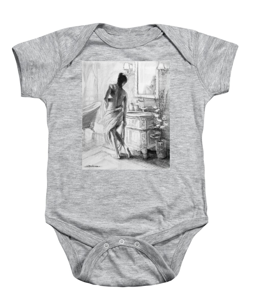 Bath Baby Onesie featuring the painting Reverie by Steve Henderson
