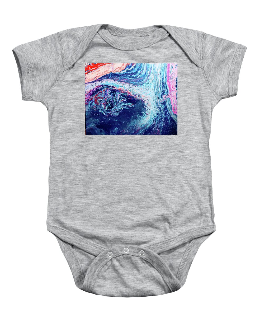 Water Baby Onesie featuring the painting Rushing Waters by Anna Adams