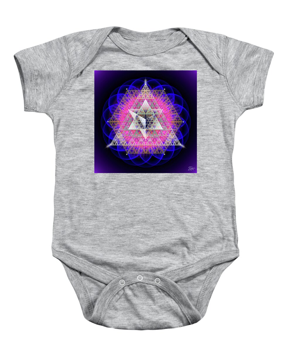 Endre Baby Onesie featuring the digital art Sacred Geometry 833 by Endre Balogh